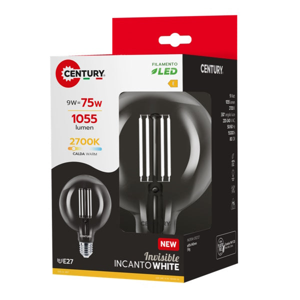 CENTURY LAMPADINA LED INCANTO WHITE GLOBO G95 230V  9W E27 2700K 1055LM