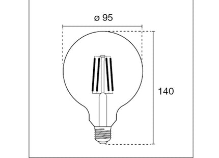 CENTURY LAMPADINA LED INCANTO WHITE GLOBO G95 230V  9W E27 2700K 1055LM