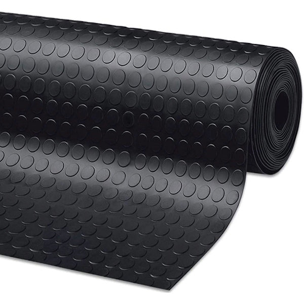 LASTRA IN GOMMA CON BOLLE NERA SPESSORE MM3 ALTEZZA MM1200 AL MTL