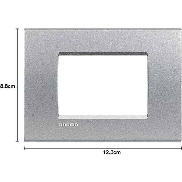BTICINO LIVINGLIGHT PLACCA 3 POSTI COLORE GRIGIO TECH