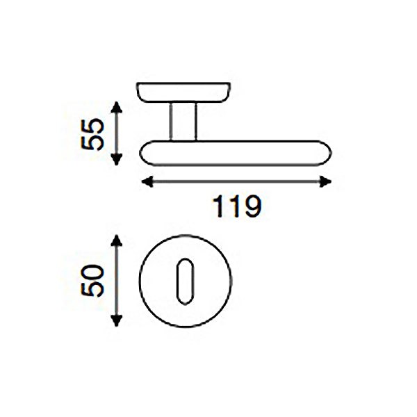 COTTALI OMEGA MANIGLIA PER PORTA ROSETTA + BOCCHETTA YALE ALLUMINIO
