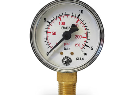 ITALMANOMETRI MANOMETRO D.MM 50 RADIALE DA 1/4" BAR 0/16
