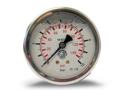 ITALMANOMETRI MANOMETRO CON GLICERINA D.MM 63 POSTERIORE 1/4" BAR 0/250