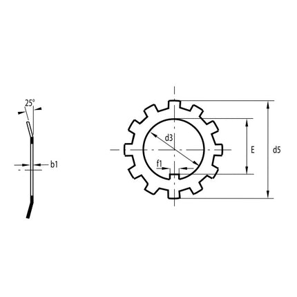 ROSETTA DI SICUREZZA DIN 5406 GREZZA TIPO MB 9 D.MM 45X 69