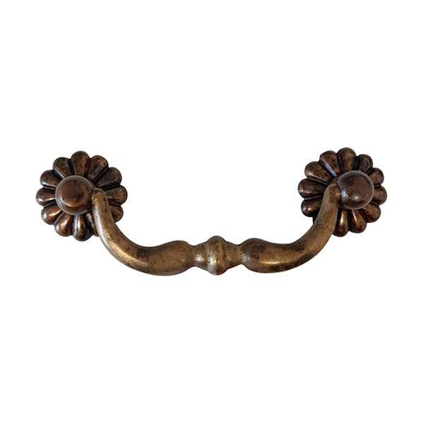 METAL STYLE MANIGLIA-HANDLE IN OTTONE ANTICATO MM 86X33 INTERASSE MM 64