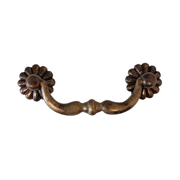 METAL STYLE MANIGLIA-HANDLE IN OTTONE ANTICATO MM 86X33 INTERASSE MM 64