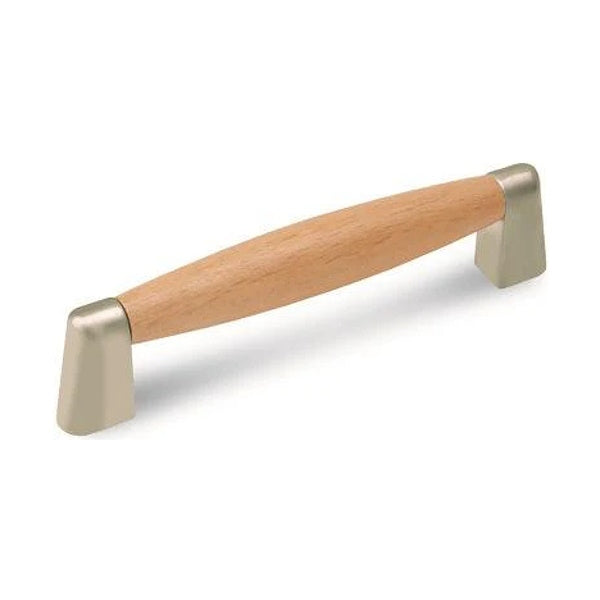 METAL STYLE MANIGLIA IN ZAMA NICHEL OPACO/FAGGIO CHIARO INTERASSE MM 96*