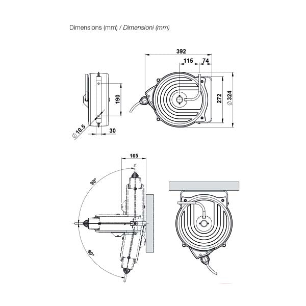 FAICOM AVVOLGITUBO ARIA MOD. MGP CON TUBO D.MM 8,0X12 MT15 20BAR