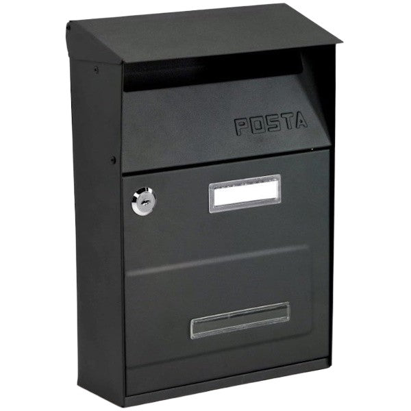 TECHNOMAX CASSETTA POSTALE MIMOSA IN ACCIAIO NERO MM215x105x330