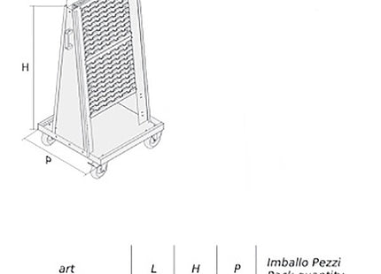 MOBIL PLASTIC CARRELLO IN METALLO MP30/C PER CONTENITORI SERIE 2000