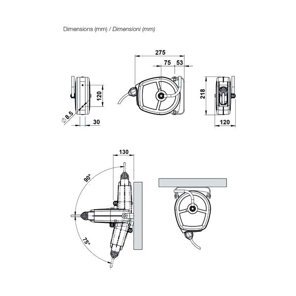 FAICOM AVVOLGITUBO ARIA MOD. MP CON TUBO D.MM 8,0X11 MT 5 20BAR