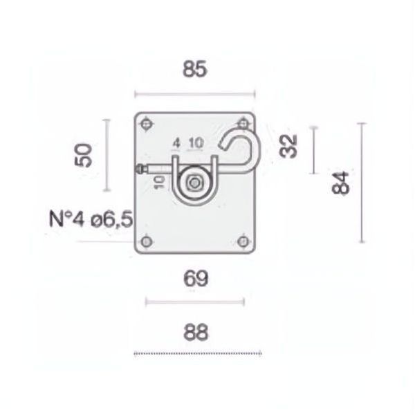 COMUNELLO STAFFA RETTANGOLARE CON COPIGLIA PER SHOWIN S35/S45
