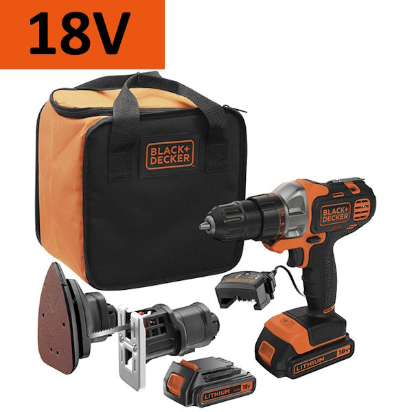 BLACK+DECKER KIT UTENSILE MULTIEVO 18V 1,5AH ART. MT218S1A-QW*