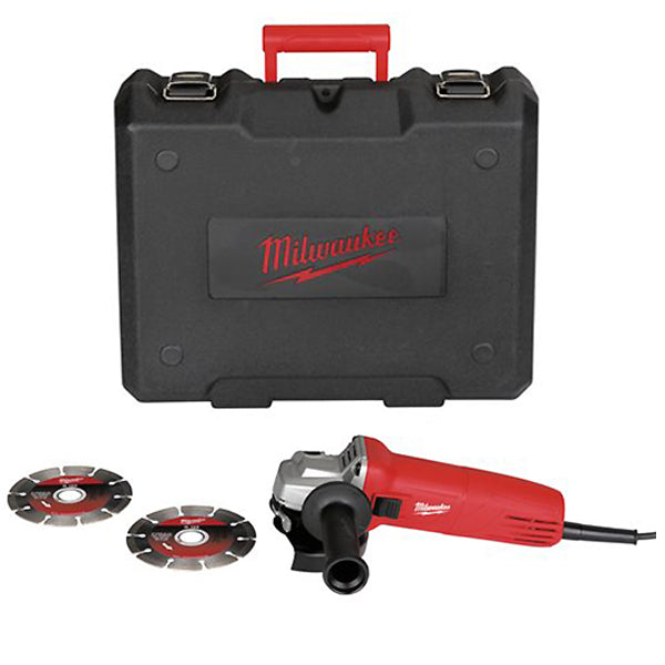 MILWAUKEE KIT SMERIGLIATRICE AG 1000-125 EK D-SET+2 DISCHI DIAMANTATI*