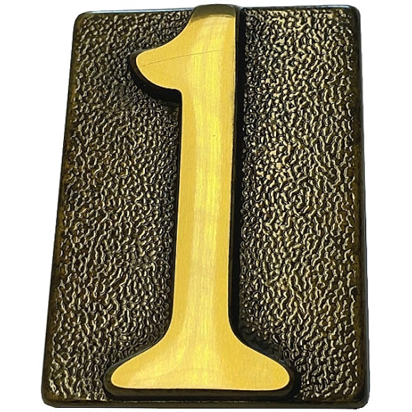 SILMEC NUMERO CIVICO "1" IN OTTONE ANTICO MM60X80 PER PLACCA