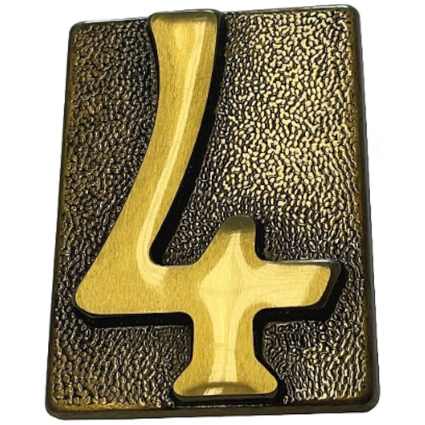 SILMEC NUMERO CIVICO "4" IN OTTONE ANTICO MM60X80 PER PLACCA