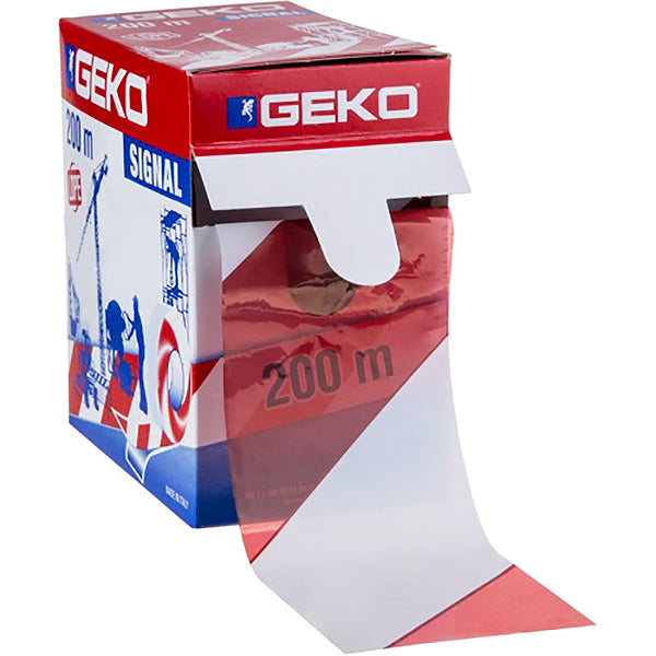 GEKO 200/25 NASTRO SEGNALETICO BIANCO/ROSSO MM.70X200 MT.