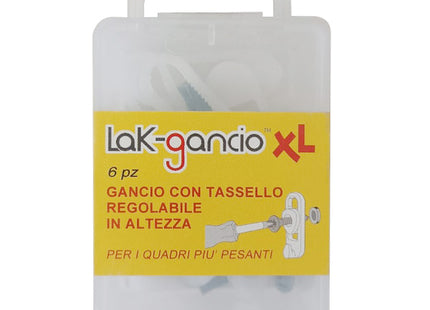 LAK-GANCIO GANCI APPENDI QUADRI REGOLABILI IN ALTEZZA MOD. XL CONF.PZ6