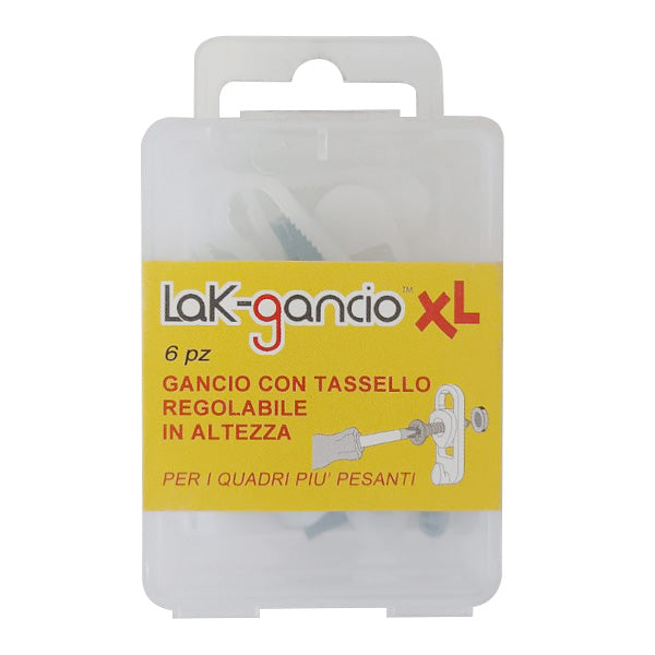 LAK-GANCIO GANCI APPENDI QUADRI REGOLABILI IN ALTEZZA MOD. XL CONF.PZ6