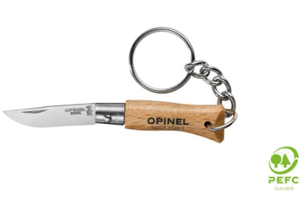OPINEL COLTELLO CON PORTACHIAVI N° 02 LAMA CM3,5 MANICO FAGGIO