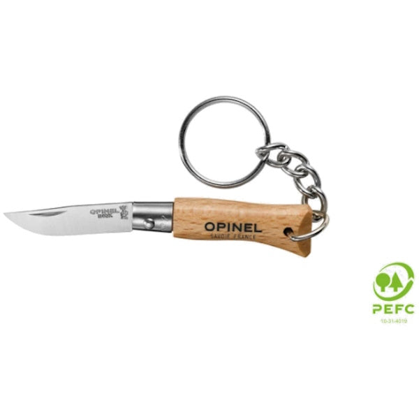 OPINEL COLTELLO CON PORTACHIAVI N° 02 LAMA CM3,5 MANICO FAGGIO