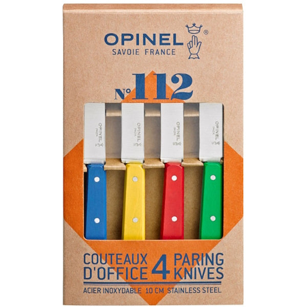 OPINEL SET 4 COLTELLI CUCINA SPELUCCHINI CLASSICI MANICI COLORATI
