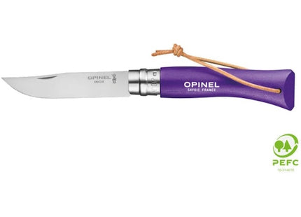 OPINEL COLTELLO AVVENTURIERO CON LACCIO LAMA INOX CM8 CON MANICO VIOLA