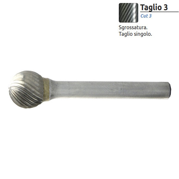 STELLA BIANCA FRESA ROTATIVA MD SFERICA TG 3 CON GAMBO D.MM6