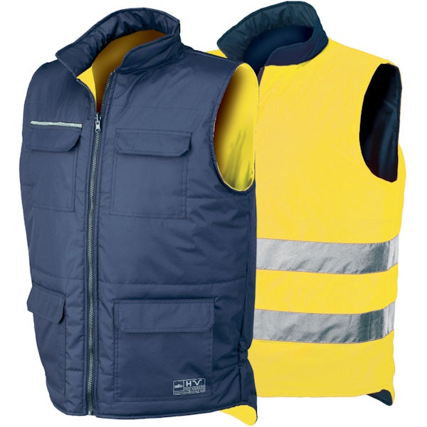 ISSA GILET REVERSE ALTA VISIBILITA' GIALLO FLUO/BLU NAVY