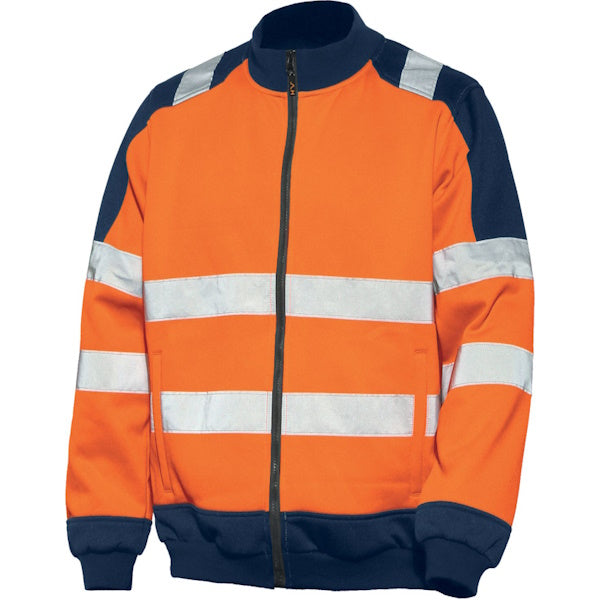 ISSA FELPA MIRROR ALTA VISIBILITA' ARANCIO FLUO/BLU NAVY
