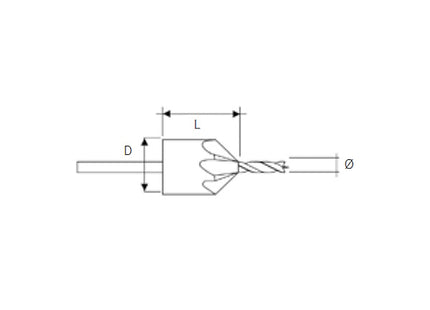 KRINO FRESA DA LEGNO A 90° CON PUNTA D.MM 3