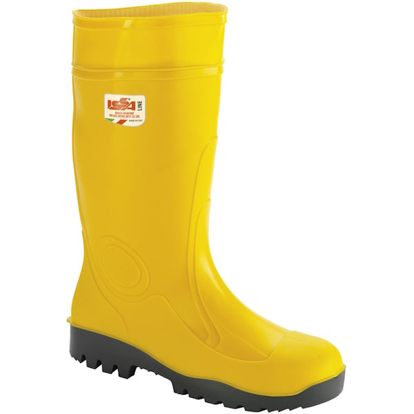 ISSA STIVALE DI SICUREZZA CON PUNTALE E LAMINA IN PVC GIALLO S5 SRA