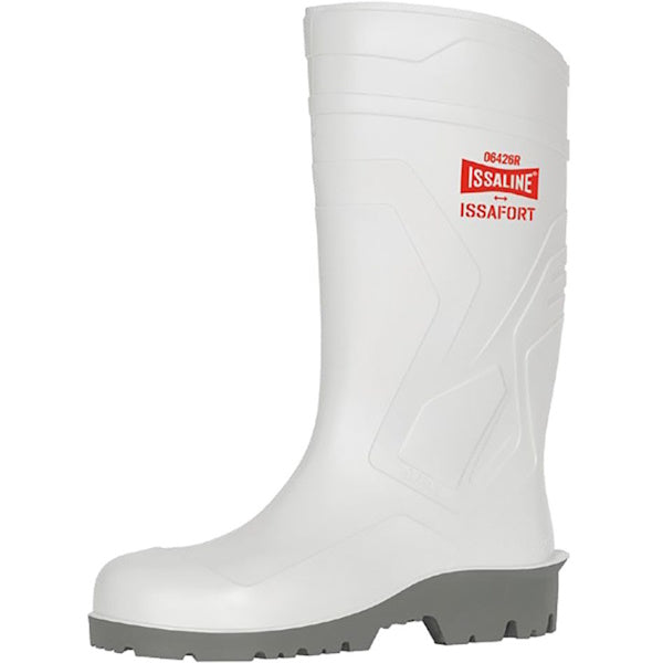 ISSA STIVALE DI SICUREZZA ISSAFORT IN PVC NITRILICO BIANCO S4 SRA
