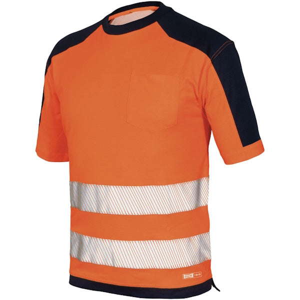 ISSA T-SHIRT ALTA VISIBILITA' ARANCIO FLUO/BLU NAVY