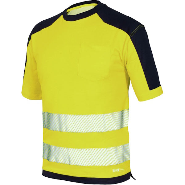 ISSA T-SHIRT ALTA VISIBILITA' GIALLO FLUO/BLU NAVY