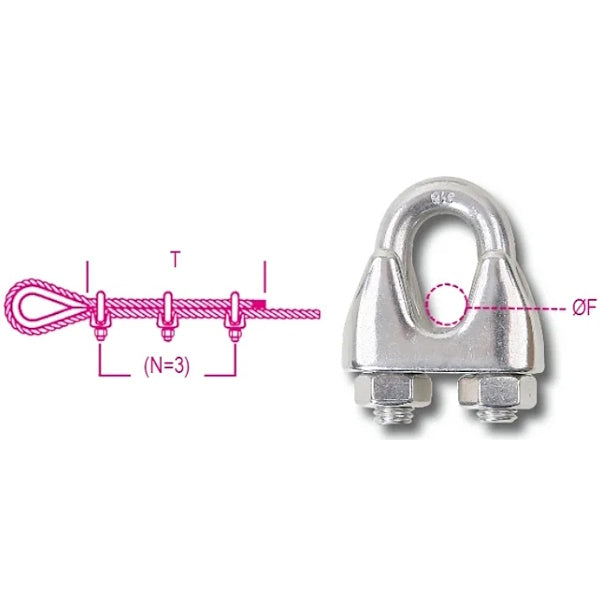 ROBUR INOX AISI 316 MORSETTI PER FUNE ART.8216