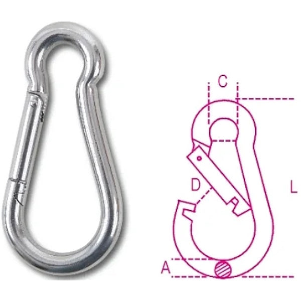 ROBUR INOX AISI 316 MOSCHETTONI ART.8274