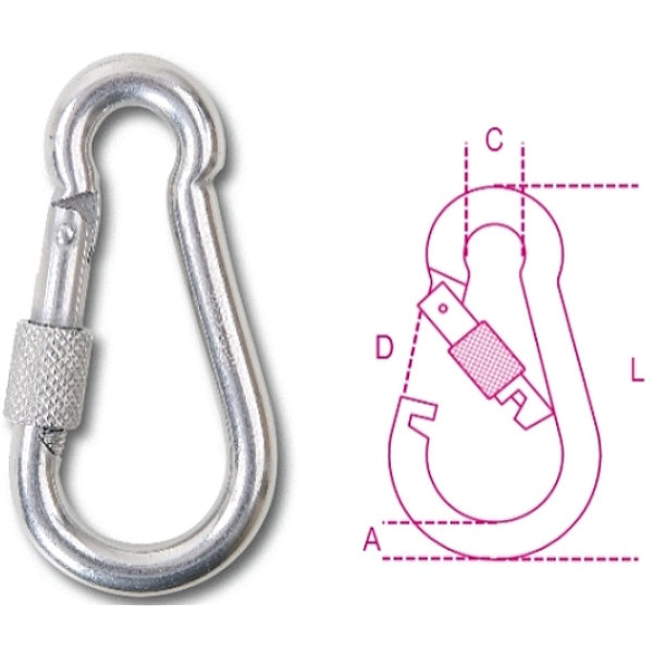 ROBUR INOX AISI 316 MOSCHETTONI CON GHIERA ART.8274G