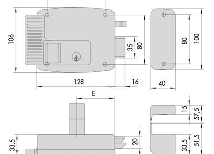 CISA ELETTROSERRATURA DA APPLICARE CON APERTURA ESTERNA ENTRATA MM60 SX