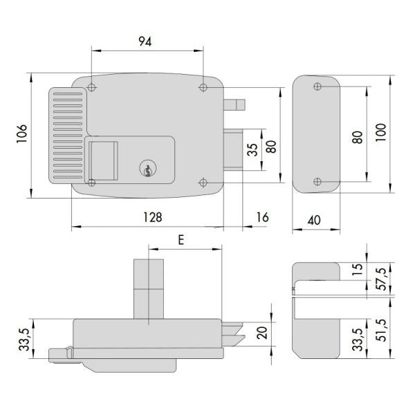 CISA ELETTROSERRATURA DA APPLICARE CON APERTURA ESTERNA