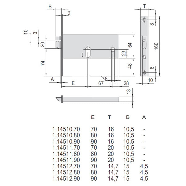 CISA ELETTROSERRATURA DA INFILARE PER FASCE H.MM64 FRONTALE MM20 AMBIDX