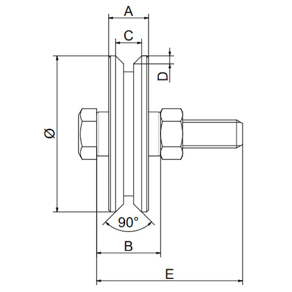 NOVA-FERR RUOTA ZINCATA GOLA AD Y CON 1 CUSCINETTO
