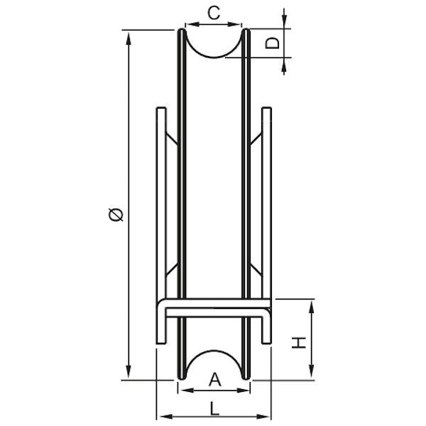 NOVA-FERR RUOTA ZINCATA GOLA AD O D.MM 80 1 CUSCINETTO SUPPORTO CHIUSO