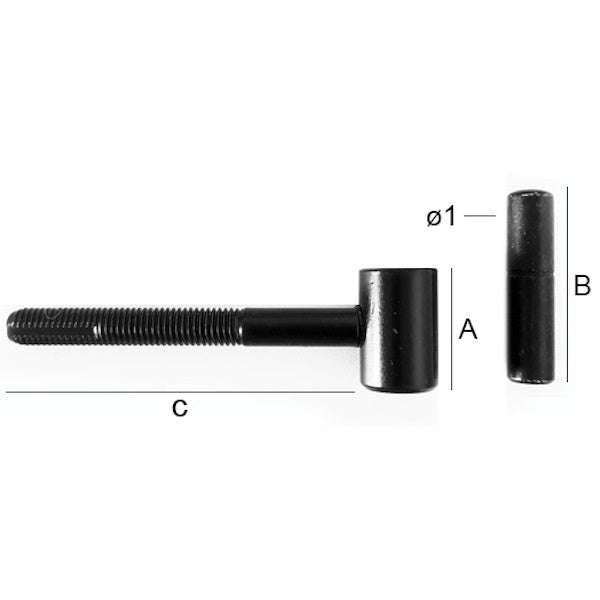 OM4 CARDINE AD AVVITARE CON SPINA A LEVARE COLORE NERO