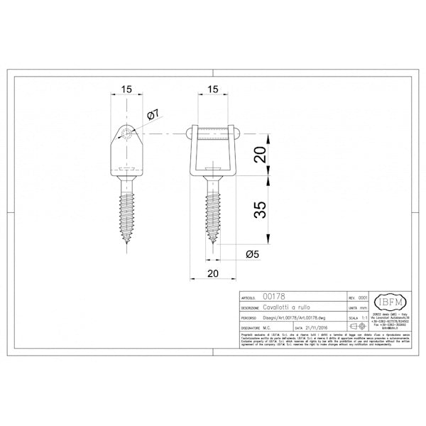 IBFM CAVALLOTTO A RULLO CON VITE ART. 178