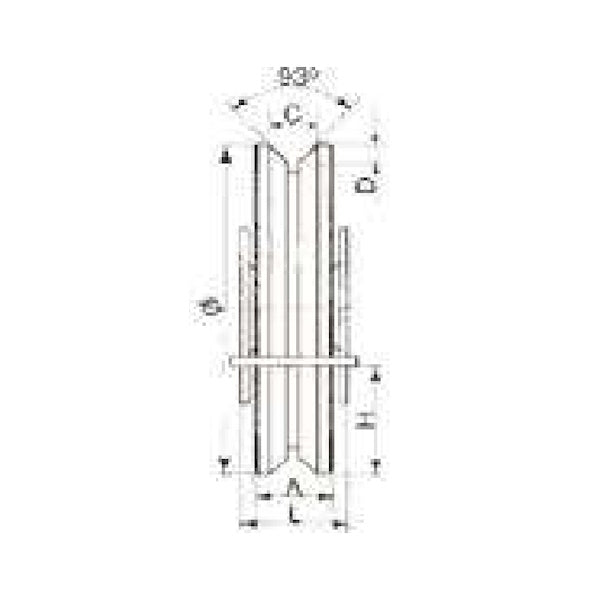 NOVA-FERR RUOTA ZINCATA GOLA AD Y CON 2 CUSCINETTI SUPPORTO PIASTRA