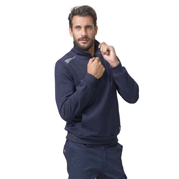 SIGGI FELPA CON ZIP CORTA TASK 2 COLORE BLU