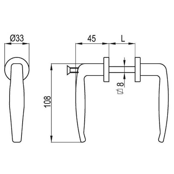 NOVA-FERR MANIGLIA IN LEGA VERNICIATA NERA CON VITE PER PORTE