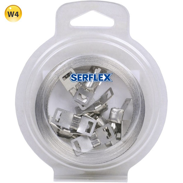 NASTRO A BANDA PERFORATA IN INOX AISI 304 DA MT 3 CON 6 TESTINE