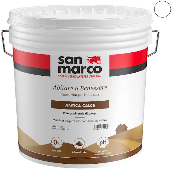 SAN MARCO ANTICA CALCE BIANCO PITTURA MINERALE PER ESTERNI ED INTERNI